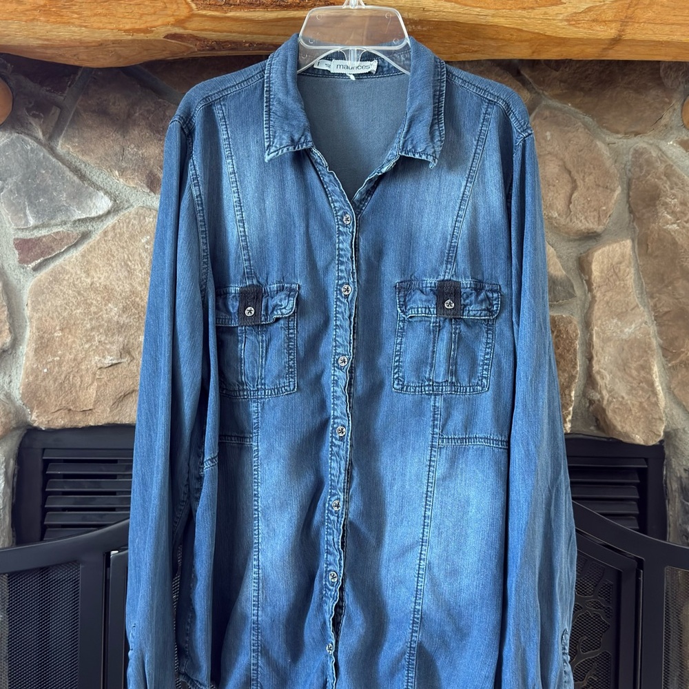 Maurices Denim Button-Up Shirt